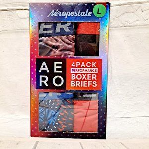 AEROPOSTALE 4 PACK COTTON STRETCH BOXER BRIEFS L